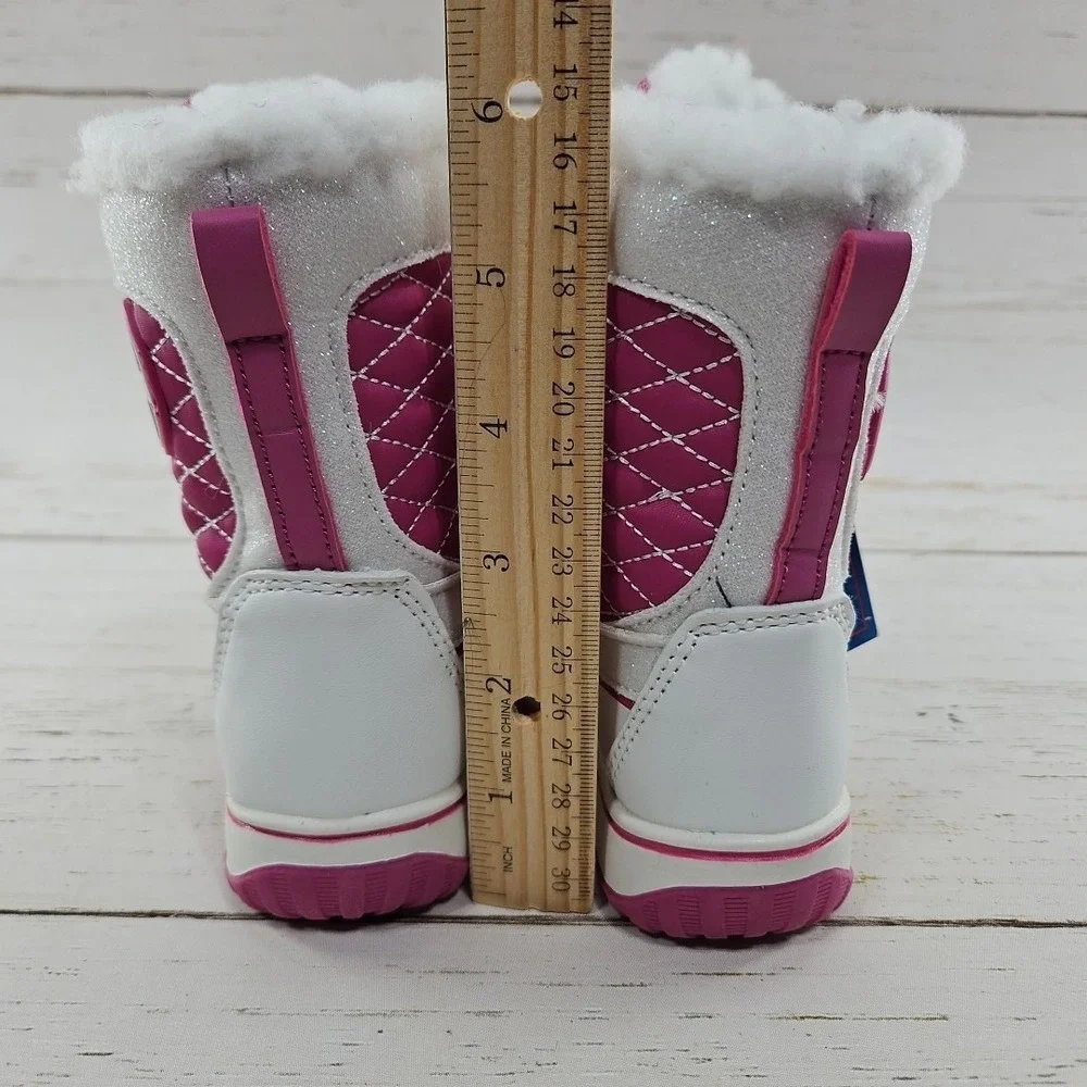 Totes Galaxy Pink White Waterproof Winter Boots Toddler Girls 5T‎ Faux Fur